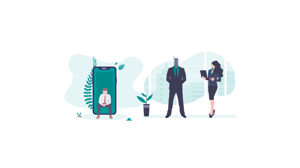 Illustration représentant l'usage de la tech dans notre société et l'intégration du numérique dans les démarches de green IT