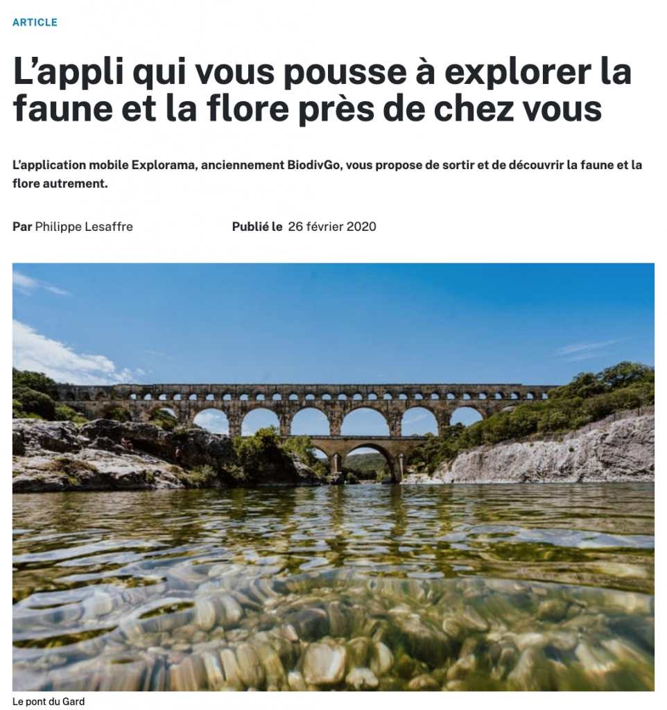 Jeu géolocalisé sur la nature