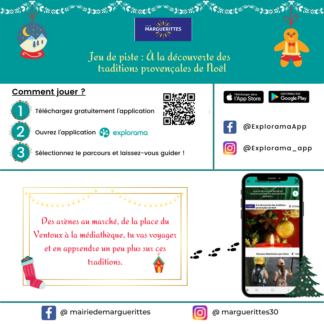 Affiche des jeux de piste et chasses au trésor de Noël à Marguerittes